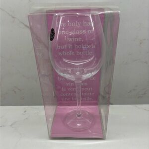 Have a Glass of Wine it Holds a Full Bottle Clear Wine Glass with Pink Packaging